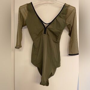 Class In ballet leotard